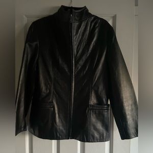 Black leather jacket